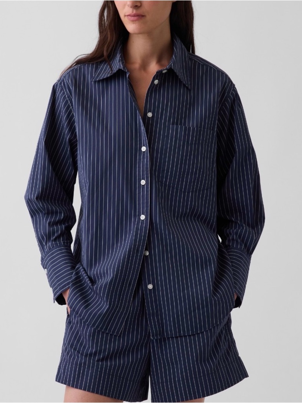 organic cotton poplin shirt and short set